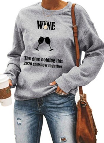 Wine The Glue Holding This 2020 Women's Sweatshirts Round Neck Long Sleeve Sweatshirt