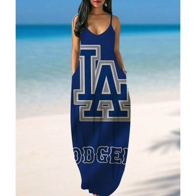 Women's Los Angeles Dodgers Printed Halter Dress