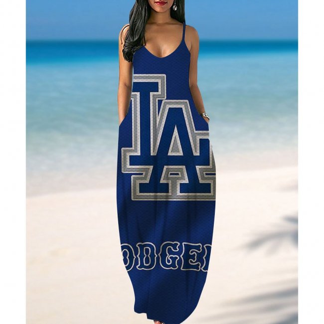 Women's Los Angeles Dodgers Printed Halter Dress