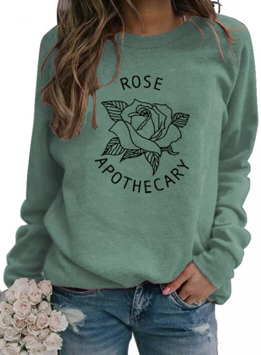 Women 's Sweatshirts Rose Apothecary Crewneck Long Sleeve Solid Sweatshirts