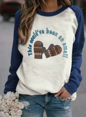 Women's funny Graphic Sweatshirts Color Block Letter This Could've been an Email Casual Basic Sweatshirts