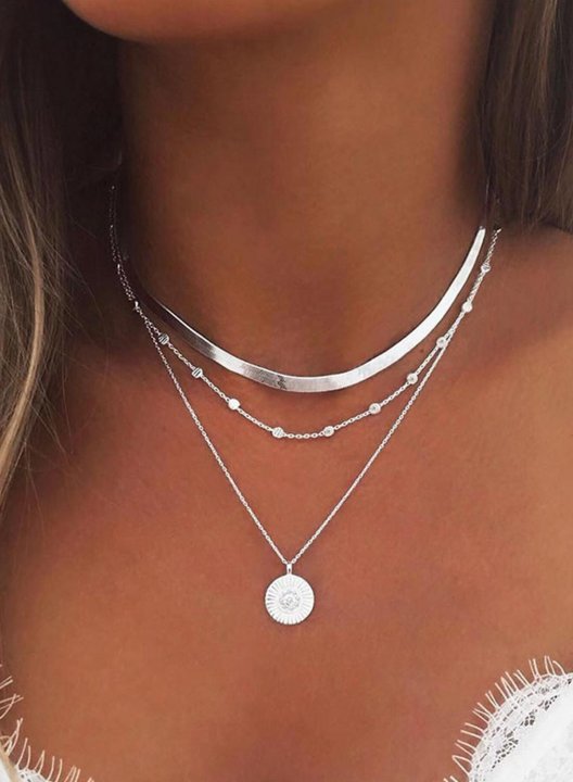 Women's Necklaces Solid Alloy Fashion Party Date Daily Necklace