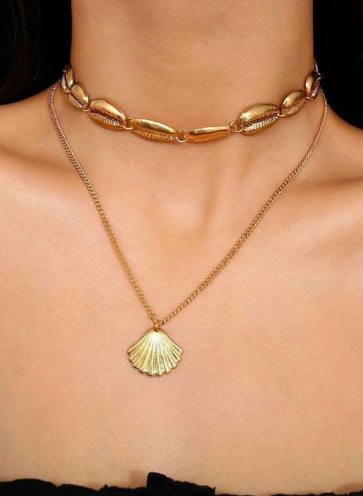 Women's Necklaces Multilayer Bohemian Alloy Shell Necklace