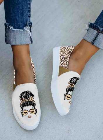 Women's Shoes Canvas Leopard Portrait Daily Shoes