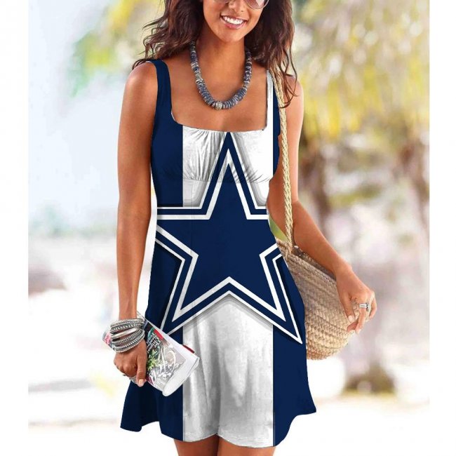 COWBOYS Tube Top Team Print Sleeveless Vest Dress