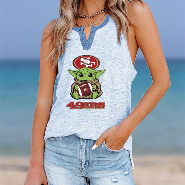 SAN FRANCISCO 49ERS Should Support Yoda V- Neck Pocket Button Vests