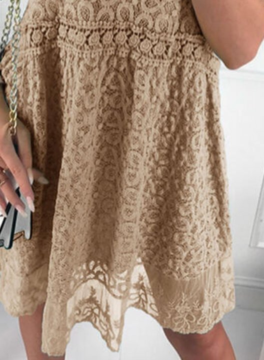 Women's Mini Dresses Solid Lace Boho Elegant Dress