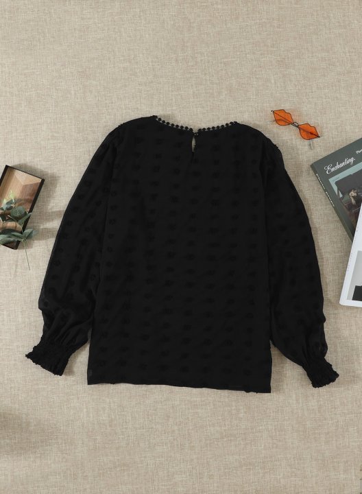 Tulle Lantern Sleeve Casual Blouse