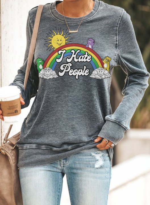 Fashion Rainbow Printed Sweatshirt