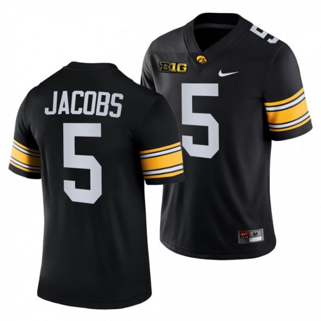 Iowa Hawkeyes 5 Jestin Jacobs Black 2021-22 College Football Game Jersey Men