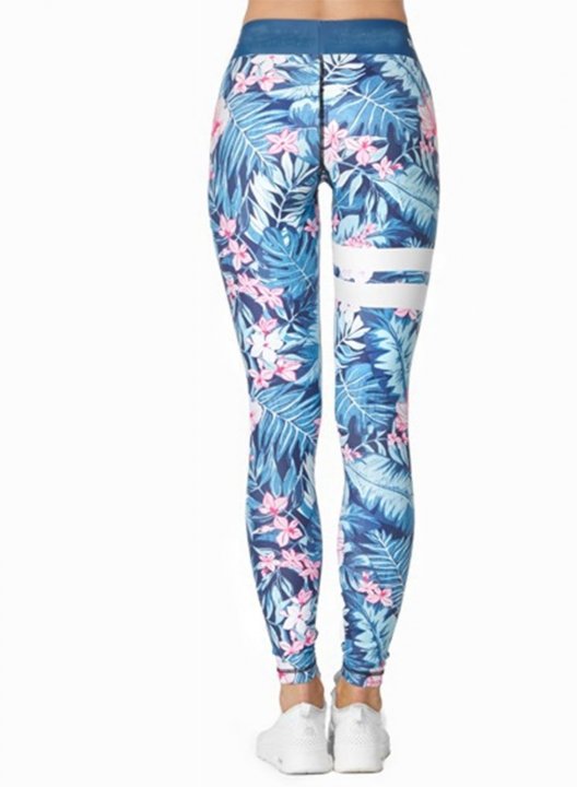 Women's Leggings Slim Camouflage Tropical Mid Waist Casual Sporty Leggings