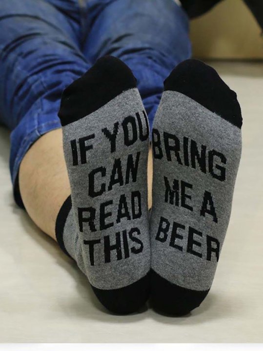 If You Can Read This Bring Me Some Wine Alphabet Cotton Socks