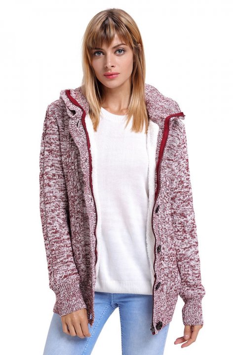 Women's Cardigans Long Sleeve Button-up Hooded Cardigans