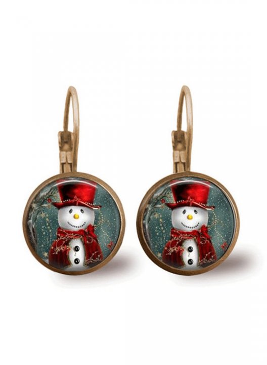 Women's Earrings Christmas Alloy Snowman Earrings