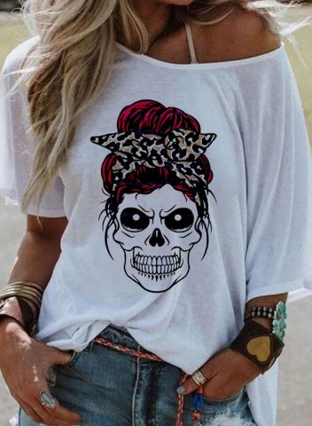 Women's T-shirts Portrait Round Neck Short Sleeve Casual Daily T-shirts
