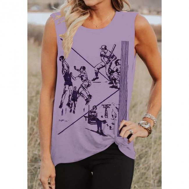 Women's classic round neck sleeveless top