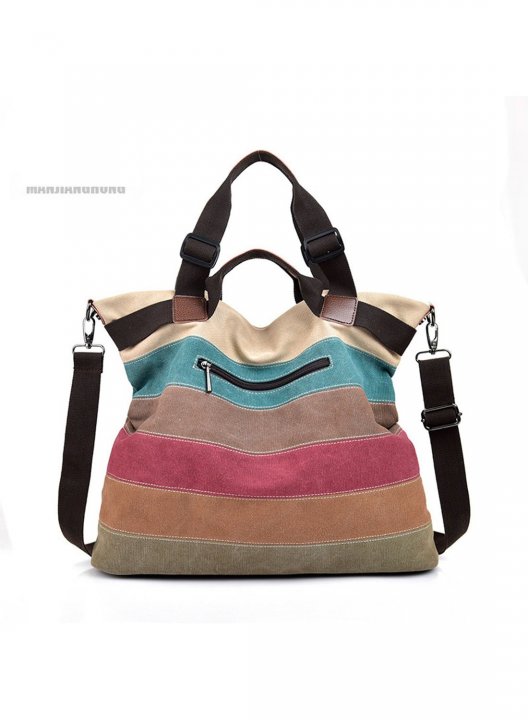 Women's Handbags Color Block Canvas Bags