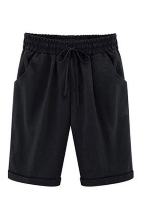 Gathered Self-tie Casual Shorts Pants