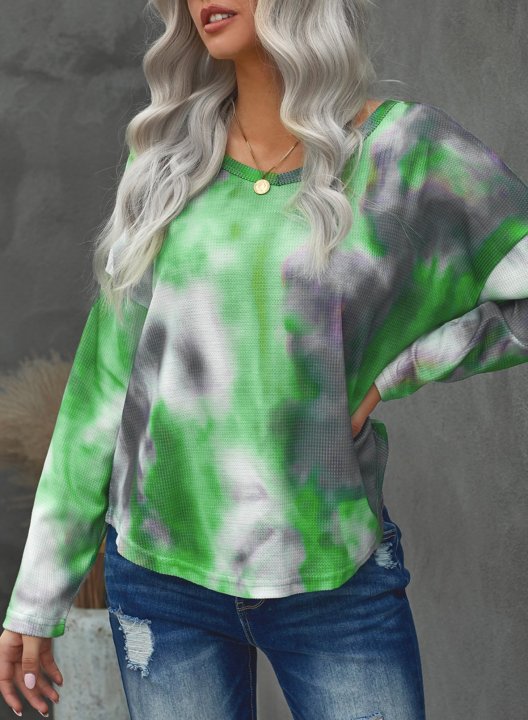 Abstract Tie Dye Long Sleeve Round Neck Sweatshirt