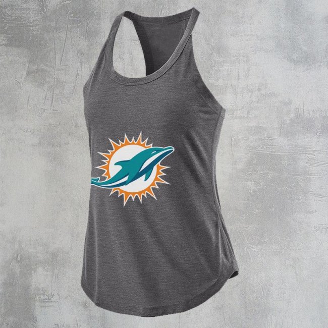 Miami Dolphins Sports Vest Women's Beauty Back Yoga Top Sleeveless Running Yoga Clothes Fitness Clothes