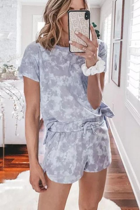 Women's Tie Dye Loungewear Set Summer Pajamas Shorts Set