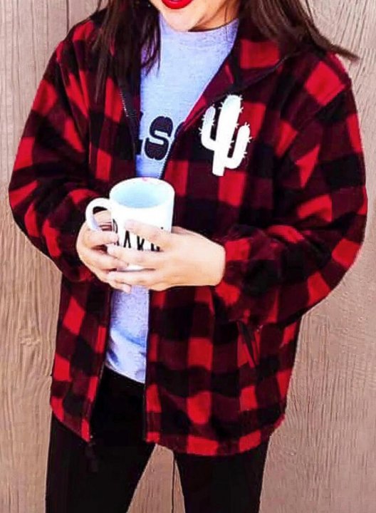 Women's Oversized Trucker Plaid Jacket