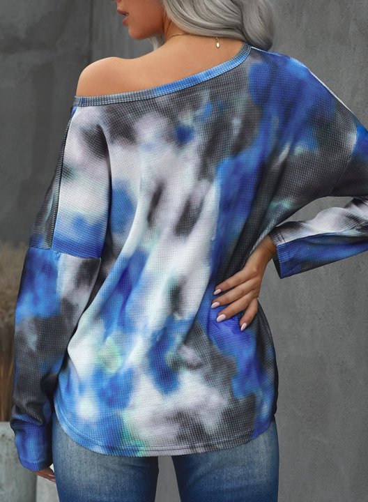 Abstract Tie Dye Long Sleeve Round Neck Sweatshirt