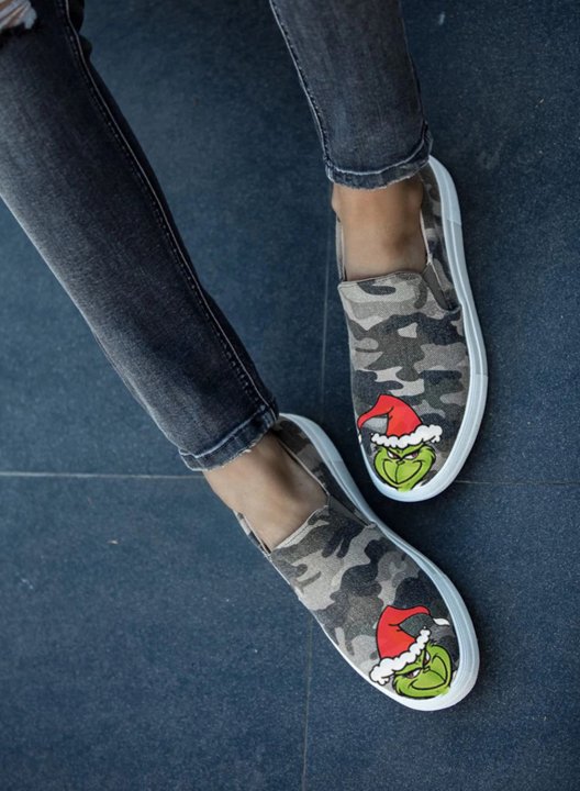 Women's Christmas Grinch Camouflage Travel Shoes