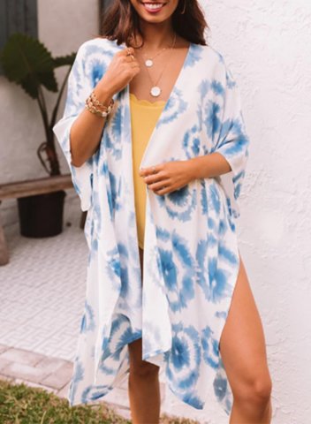 Women's Sun-proof Cover-ups V Neck Half Sleeve Open Front Vacation Boho Beach Casual Cover-ups