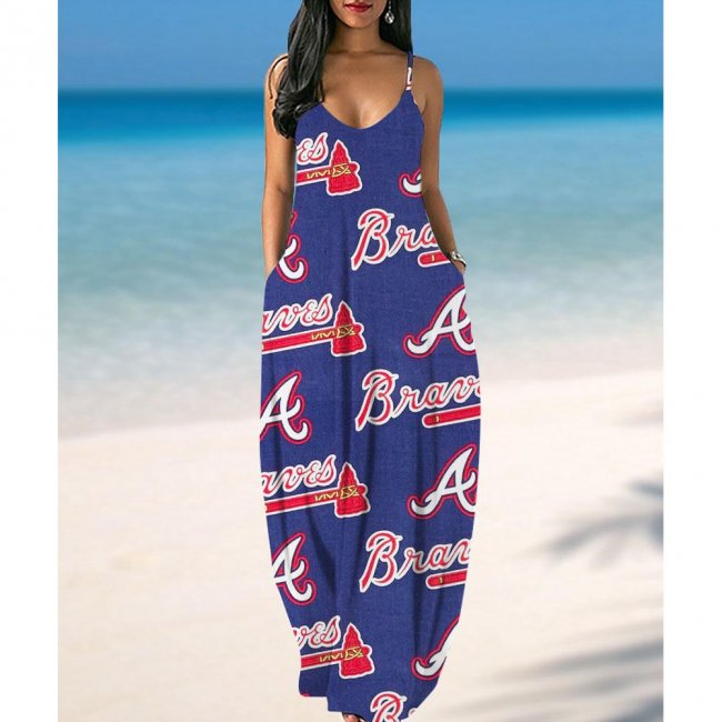 Atlanta Braves Printed Halter Dress