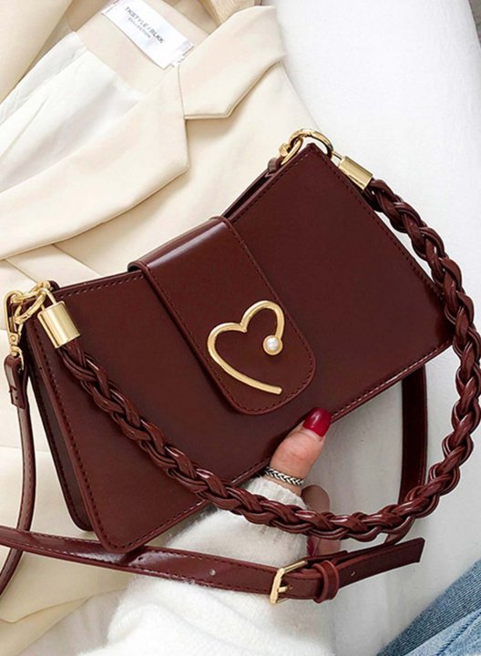 Women's Handbags Solid Heart-shaped PU Leather Handbags