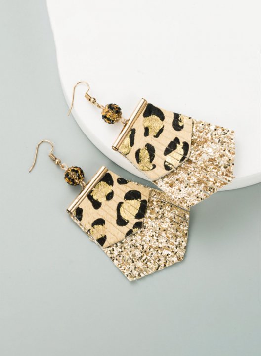 Women's Earrings Leopard Leather Earrings