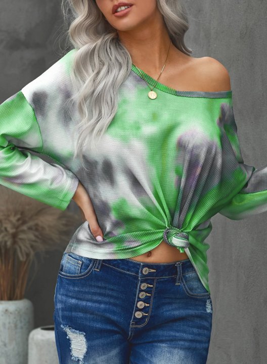 Abstract Tie Dye Long Sleeve Round Neck Sweatshirt