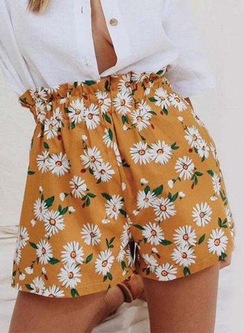Women's Shorts Straight Floral High Waist Daily Casual Shorts