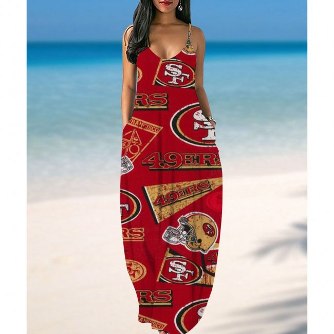 San Francisco 49ers Printed Halter Dress