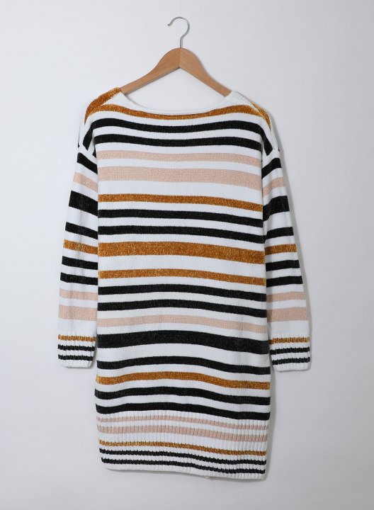 Striped Long Sleeve Round Neck Casual Sweatshirts