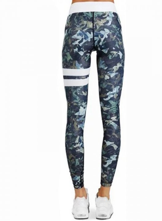 Women's Leggings Slim Camouflage Tropical Mid Waist Casual Sporty Leggings