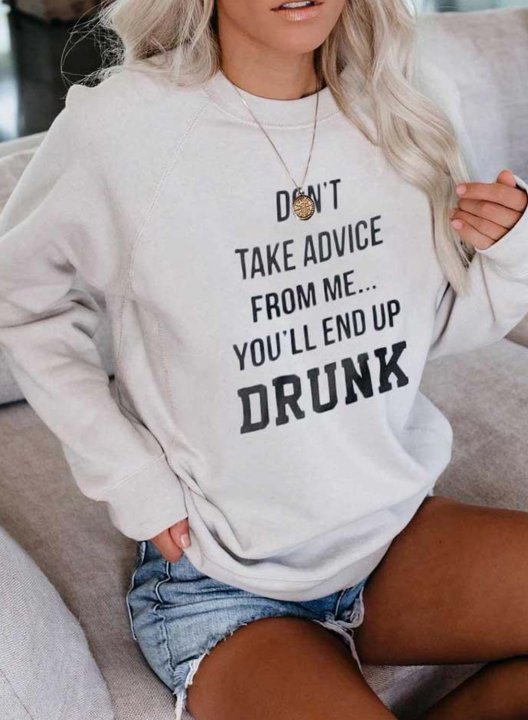 Solid Long Sleeve Casual Sweatshirt