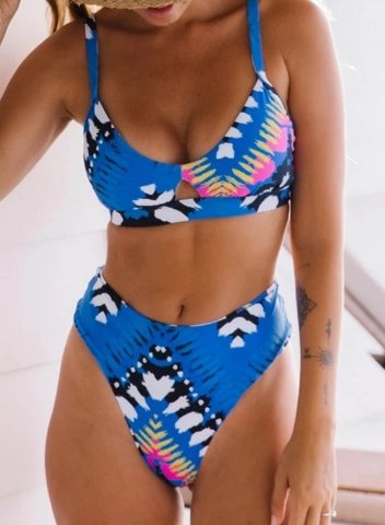 Women's Bikinis Color Block Floral Sleeveless Unadjustable Spaghetti Padded Vacation Bikini