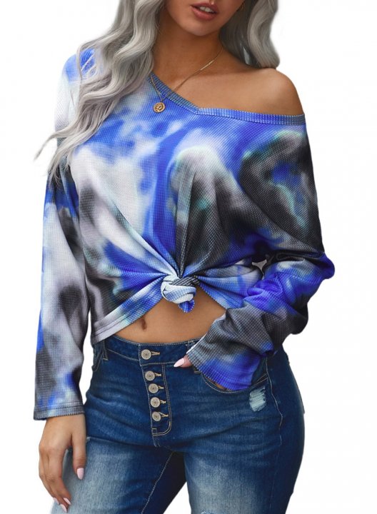 Abstract Tie Dye Long Sleeve Round Neck Sweatshirt