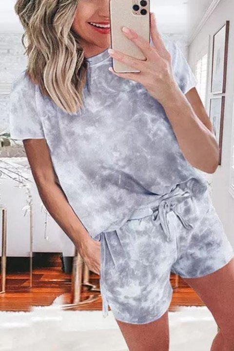 Women's Tie Dye Loungewear Set Summer Pajamas Shorts Set