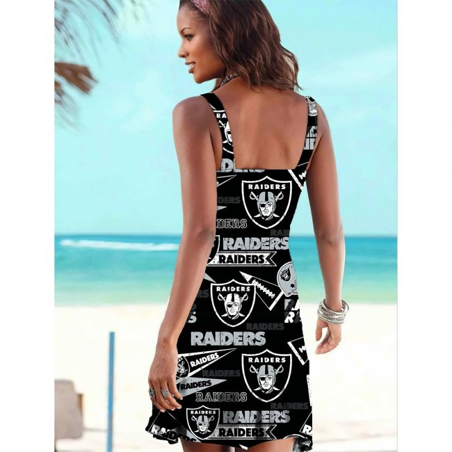 Las Vegas Raiders Tube Top Team Print Sleeveless Vest Dress