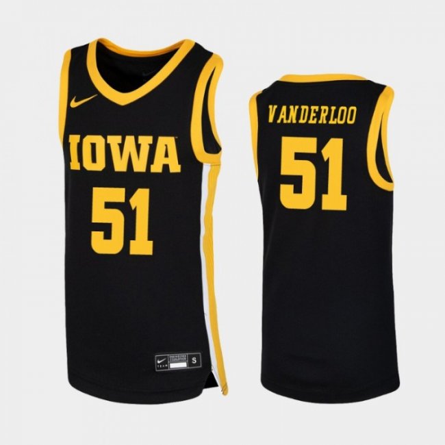 Iowa Hawkeyes Aidan Vanderloo Black Replica College Basketball Jersey