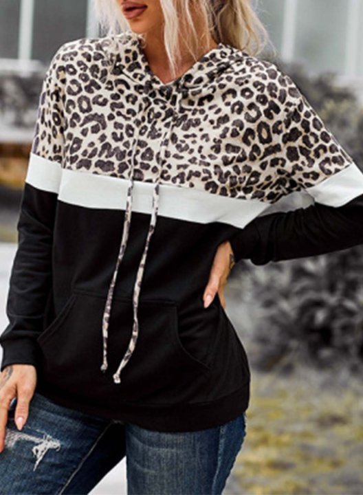 Women's Hoodies Leopard Pray On It Pray Over It Pray Through It Letter Drawstring Pocket Casual Hoodies