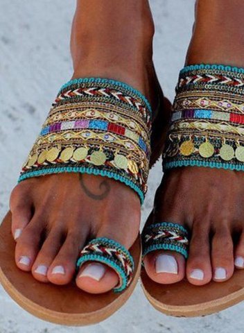 Women's Beach Shoes Tribal Linen Boho Beach Shoes