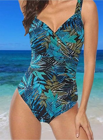 Women's One-Piece Swimsuits One-Piece Bathing Suits Fruits & Plants Spaghetti Casual One-Piece Swimsuit