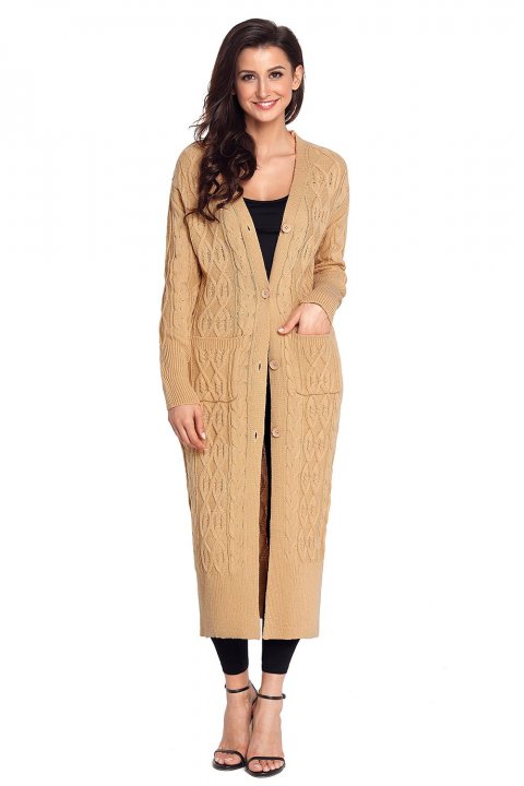 Women's Cardigans Cable Knit Long Cardigan