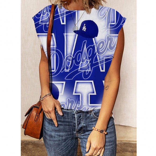 Women's Los Angeles Dodgers Printed Short Sleeve Casual T-shirt