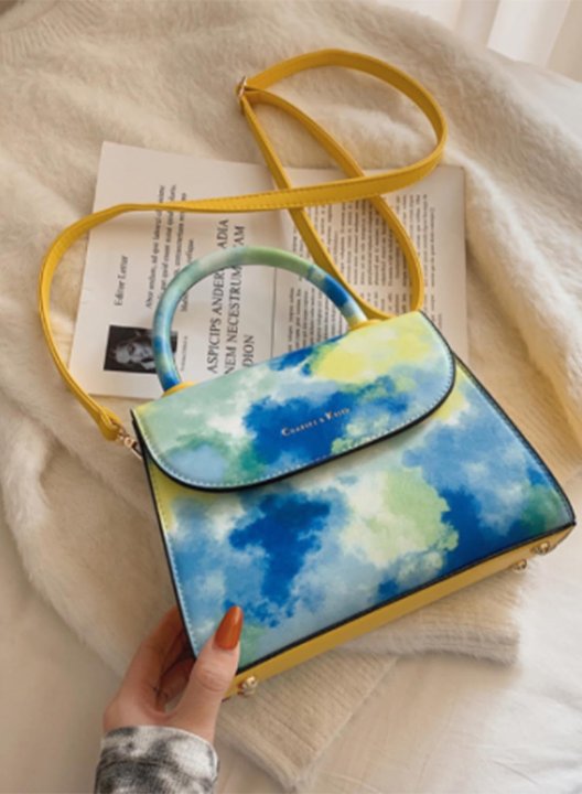 Women's Tie Dye Handbags Multicolor PU Leather Bag