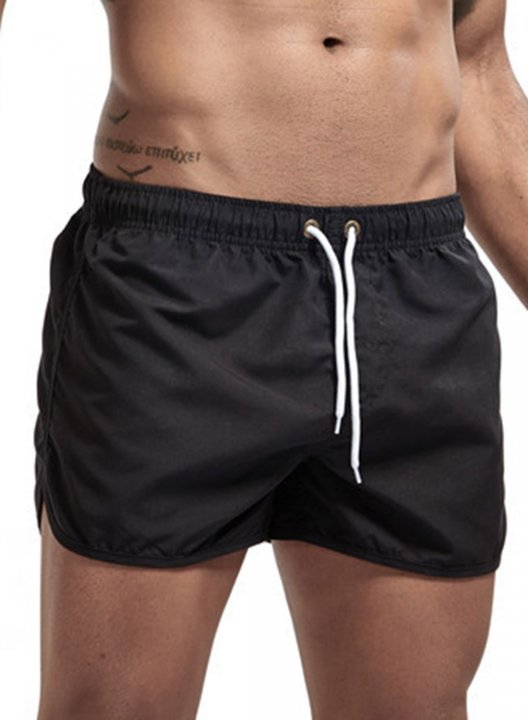 Men's Panties Mid Waist Solid Daily Drawstring Panties